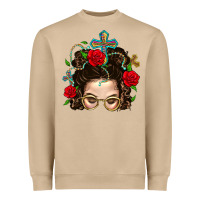 Mushroom Messy Bun Mom Faith And Rose Heavyweight Sweatshirt - BundleAndBundleShop