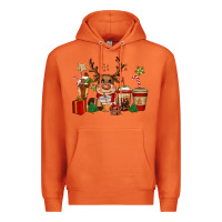 Carrot reindeer coffe cups christmas Premium Hoodie - CowGirlArtShop