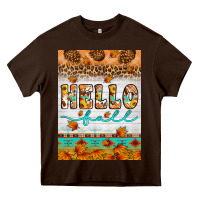 Chocolate Brown Hello fall Heavy Core Tee - Artiststas