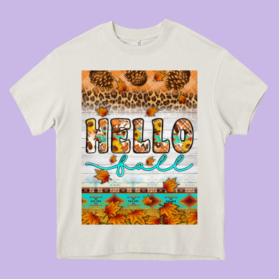Hello Fall Heavy Core Tee Designed By Artiststas