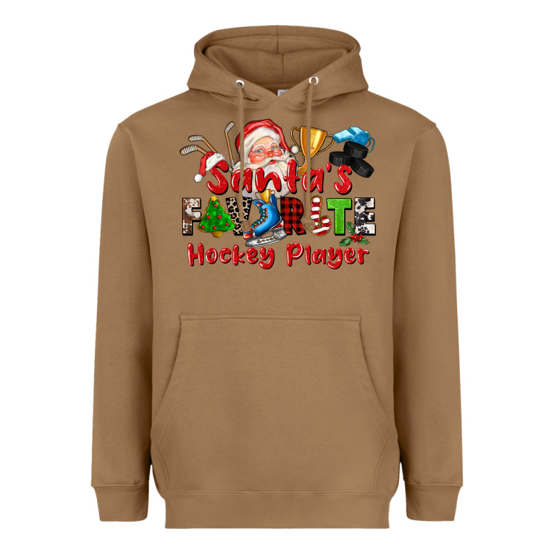 Santas Favorite Hockey Player Heavyweight Hoodie by CowGirlArtShop | Teevron