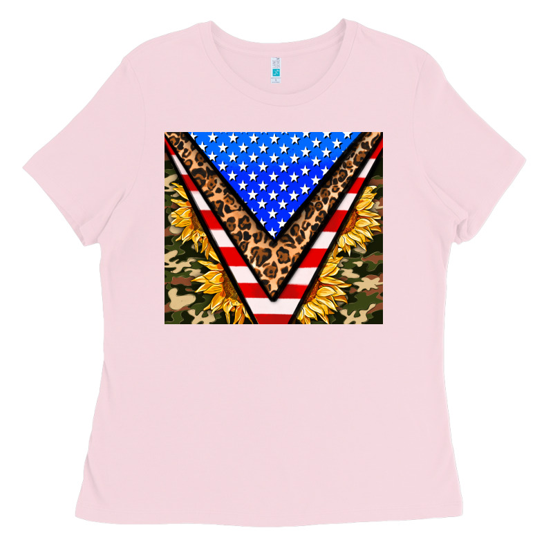 American Sunflower And Camouflage Ladies Tee by AdoDesignShop | Teevron