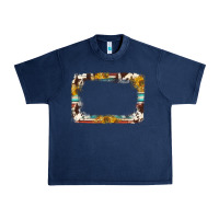 Navy western serape sunflower background frame Urban Heavy Tee - NancyCooperArtShop