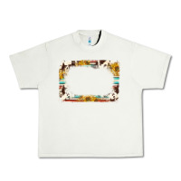 Pistachio western serape sunflower background frame Urban Heavy Tee - NancyCooperArtShop