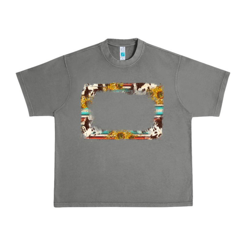 Western Serape Sunflower Background Frame Urban Heavy Tee by NancyCooperArtShop | Teevron