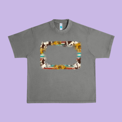 Western Serape Sunflower Background Frame Urban Heavy Tee Designed By Nancycooperartshop
