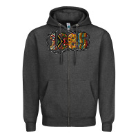 Charcoal Heather 1865 juneteenth Zipper Hoodie - NancyCooperArtShop