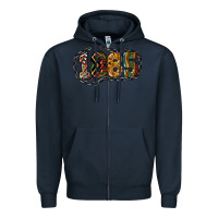 Navy 1865 juneteenth Zipper Hoodie - NancyCooperArtShop