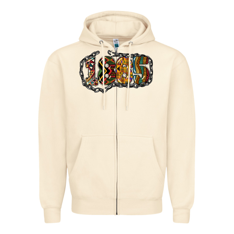 1865 Juneteenth Zipper Hoodie by NancyCooperArtShop | Teevron