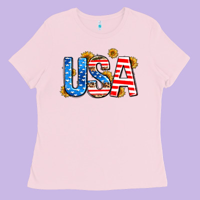 Usa Sunflower Ladies Tee Designed By Adodesignshop
