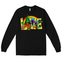 Black St. Patricks Love With Gnome Long Sleeve Tee - BundleAndBundleShop