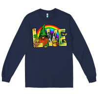 Navy St. Patricks Love With Gnome Long Sleeve Tee - BundleAndBundleShop