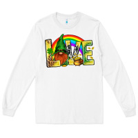 White St. Patricks Love With Gnome Long Sleeve Tee - BundleAndBundleShop