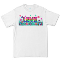 White lgbt love with hearts and stars Premium Tee - AdoDesignShop