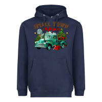 Navy small town christmas Heavyweight Hoodie - CowGirlArtShop