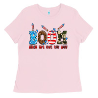 Bubblegum Pink boom bitch get out the way Ladies Tee - AdoDesignShop