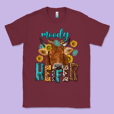 Moody Cow Classic Tee Designed By Nancycooperartshop