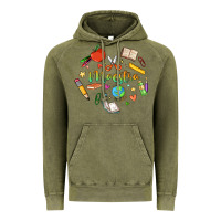 Vintage Olive maestra teacher heart doodle Vintage Hoodie - MaliasSmallBusiness