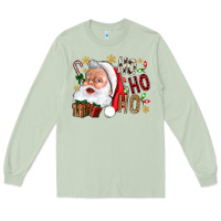 Matcha Santa Ho Ho Ho With Gift Box Long Sleeve Tee - BundleAndBundleShop