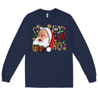 Santa Ho Ho Ho With Gift Box Long Sleeve Tee | Teevron