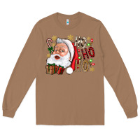 Toasted Coconut Santa Ho Ho Ho With Gift Box Long Sleeve Tee - BundleAndBundleShop