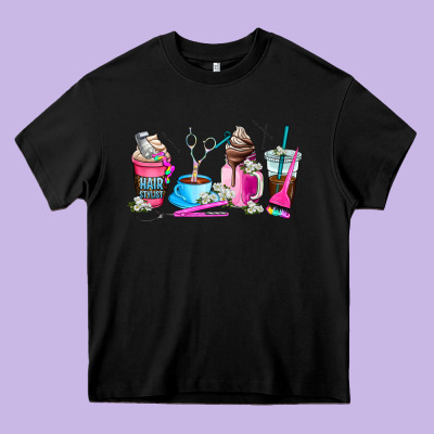 Hair Stylist Coffee Cup Heavy Core Tee Designed By Adodesignshop