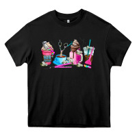 Black hair stylist coffee cup Heavy Core Tee - AdoDesignShop