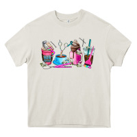 Cream hair stylist coffee cup Heavy Core Tee - AdoDesignShop