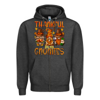 Charcoal Heather thankful for my gnomies Zipper Hoodie - NancyCooperArtShop