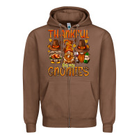 Chestnut thankful for my gnomies Zipper Hoodie - NancyCooperArtShop