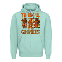 Seafoam thankful for my gnomies Zipper Hoodie - NancyCooperArtShop