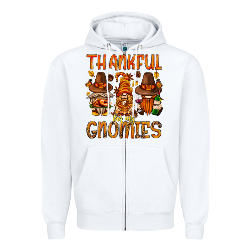 Thankful For My Gnomies Zipper Hoodie by NancyCooperArtShop | Teevron