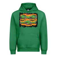 Emerald Halloween Skull Background Urban Hoodie - BundleAndBundleShop