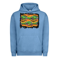 Pigment Pebble Blue Halloween Skull Background Urban Hoodie - BundleAndBundleShop