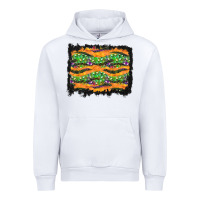 White Halloween Skull Background Urban Hoodie - BundleAndBundleShop