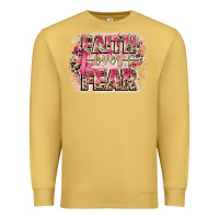 Antique Gold faith over fear breast cancer 12 inches 300 dpi Premium Sweatshirt - CowGirlArtShop