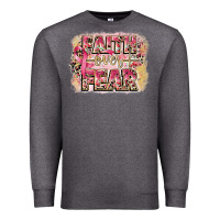 Charcoal Heather faith over fear breast cancer 12 inches 300 dpi Premium Sweatshirt - CowGirlArtShop