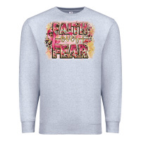Heather Grey faith over fear breast cancer 12 inches 300 dpi Premium Sweatshirt - CowGirlArtShop