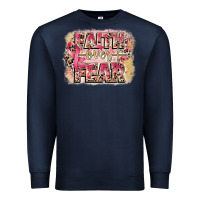 Navy faith over fear breast cancer 12 inches 300 dpi Premium Sweatshirt - CowGirlArtShop
