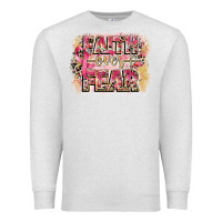 Oatmeal Heather faith over fear breast cancer 12 inches 300 dpi Premium Sweatshirt - CowGirlArtShop