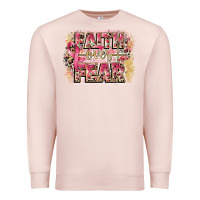 Pale Pink faith over fear breast cancer 12 inches 300 dpi Premium Sweatshirt - CowGirlArtShop