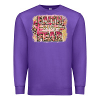 Purple faith over fear breast cancer 12 inches 300 dpi Premium Sweatshirt - CowGirlArtShop
