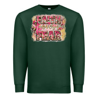 Sports Green faith over fear breast cancer 12 inches 300 dpi Premium Sweatshirt - CowGirlArtShop