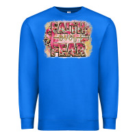 True Royal faith over fear breast cancer 12 inches 300 dpi Premium Sweatshirt - CowGirlArtShop