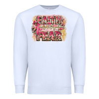 White faith over fear breast cancer 12 inches 300 dpi Premium Sweatshirt - CowGirlArtShop