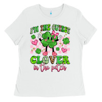 White i'm the cutest clover in the patch Ladies Tee - Artiststas