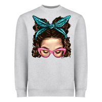Messy Bun Mom With Leopard Bandana Heavyweight Sweatshirt | Teevron