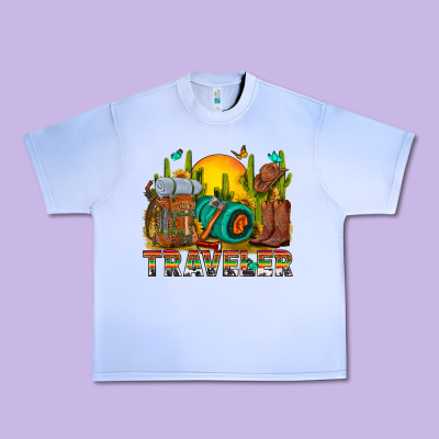 Western Traveler Cowboy Urban Heavy Tee Designed By Nancycooperartshop