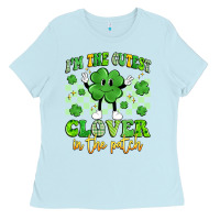 Baby Blue i'm the cutest clover in the patch artiststas Ladies Tee - Artiststas
