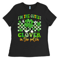 Black i'm the cutest clover in the patch artiststas Ladies Tee - Artiststas